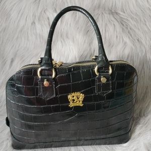 Pratesi Firenze Patent Leather Bugatti Dome Satchel Bag NWT